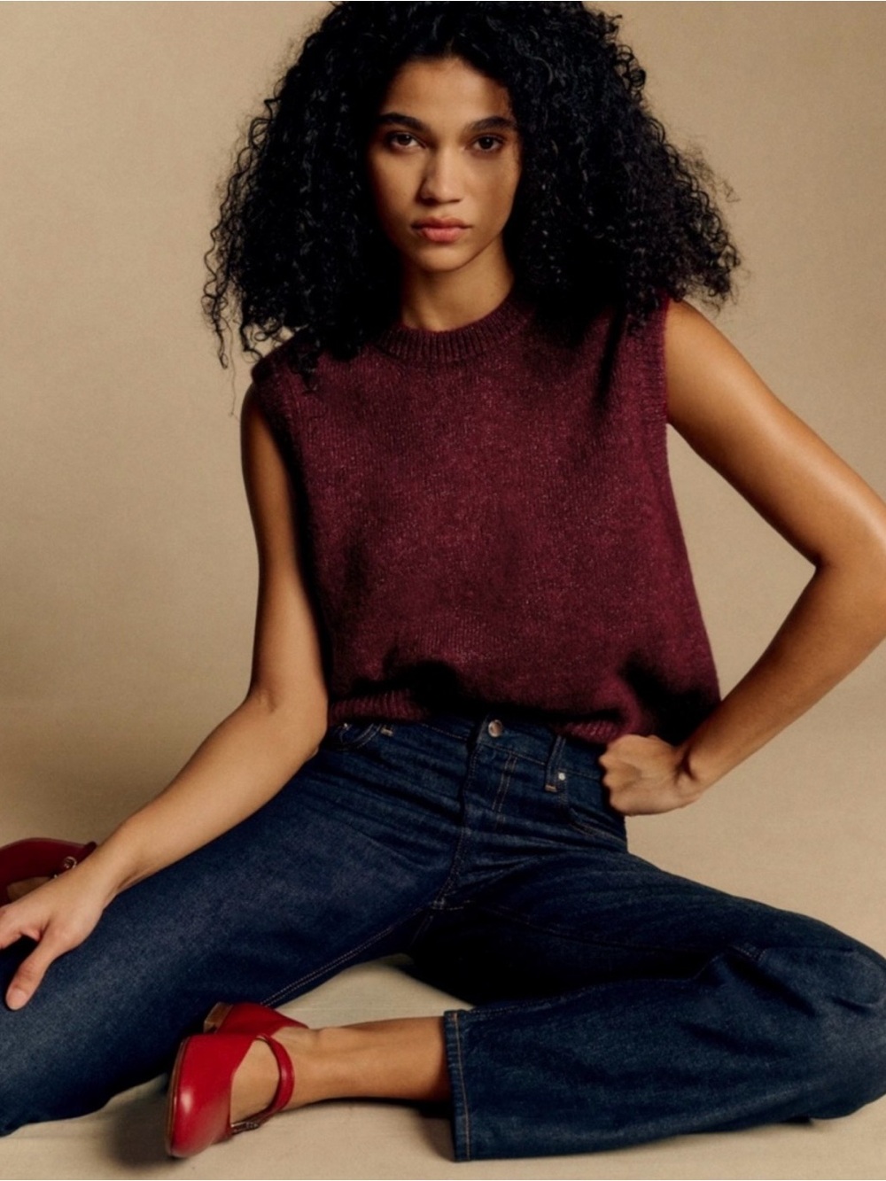 Sezane Samuel Jumper Burgundy - XS